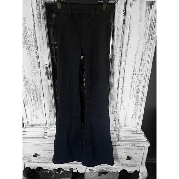 NWT Good American Pull-On Black Flare Jeans-XS - Picture 5 of 5